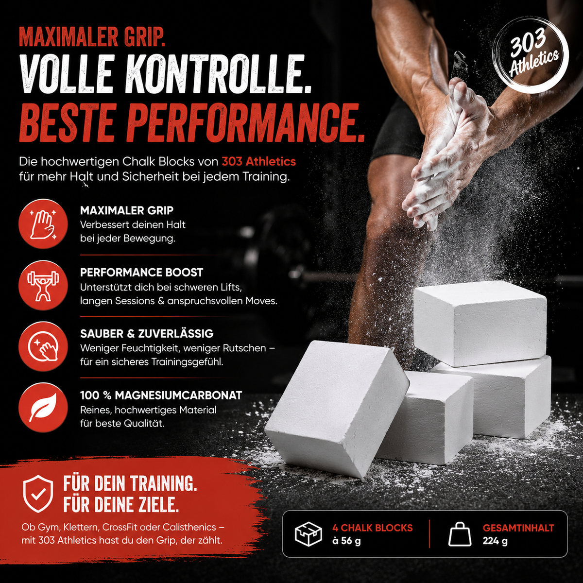 Detailaufnahme eines 303 Athletics Premium Chalk Blocks