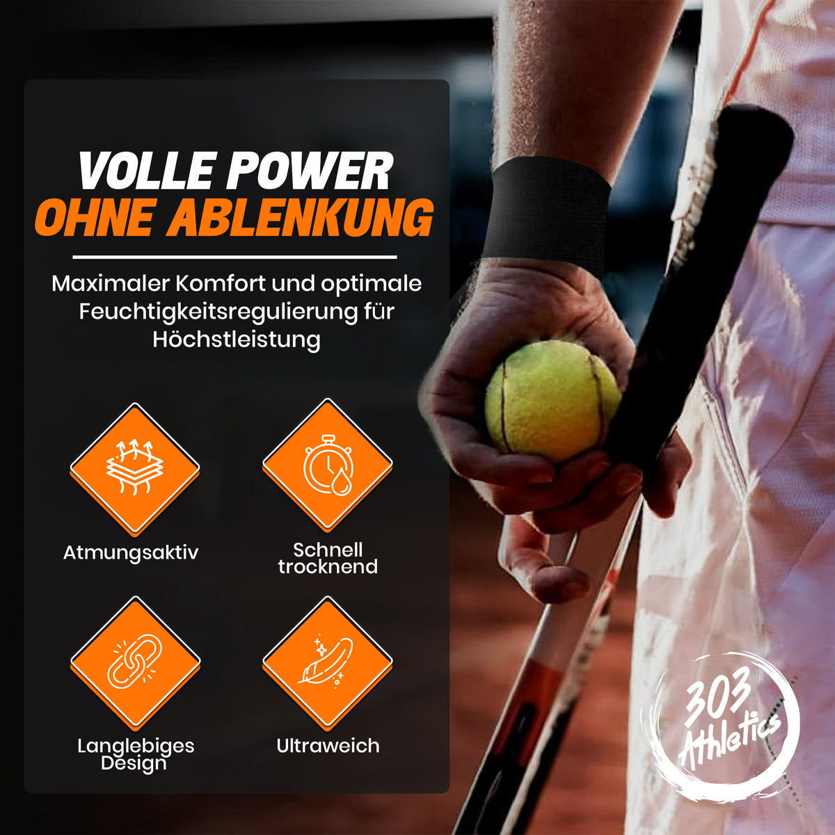 303 Athletics Schweißband beim Tennis