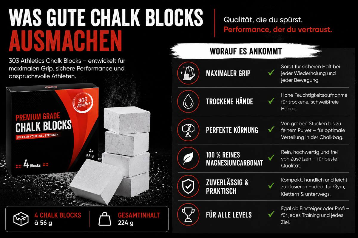 Qualitätsmerkmale der 303 Athletics Premium Chalk Blocks